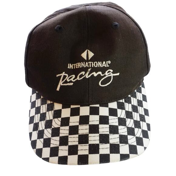 2/$30 Vtg Otto International Racing Checkered Bill Snapback Trucker Hat Nascar - Picture 3 of 9